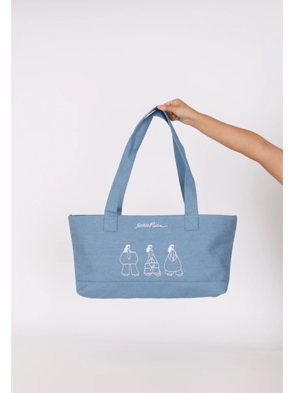 Exclusive FashioNica Fest Denim Zip East West Tote